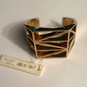Ann Taylor Gold Geometric Open Cuff Bracelet